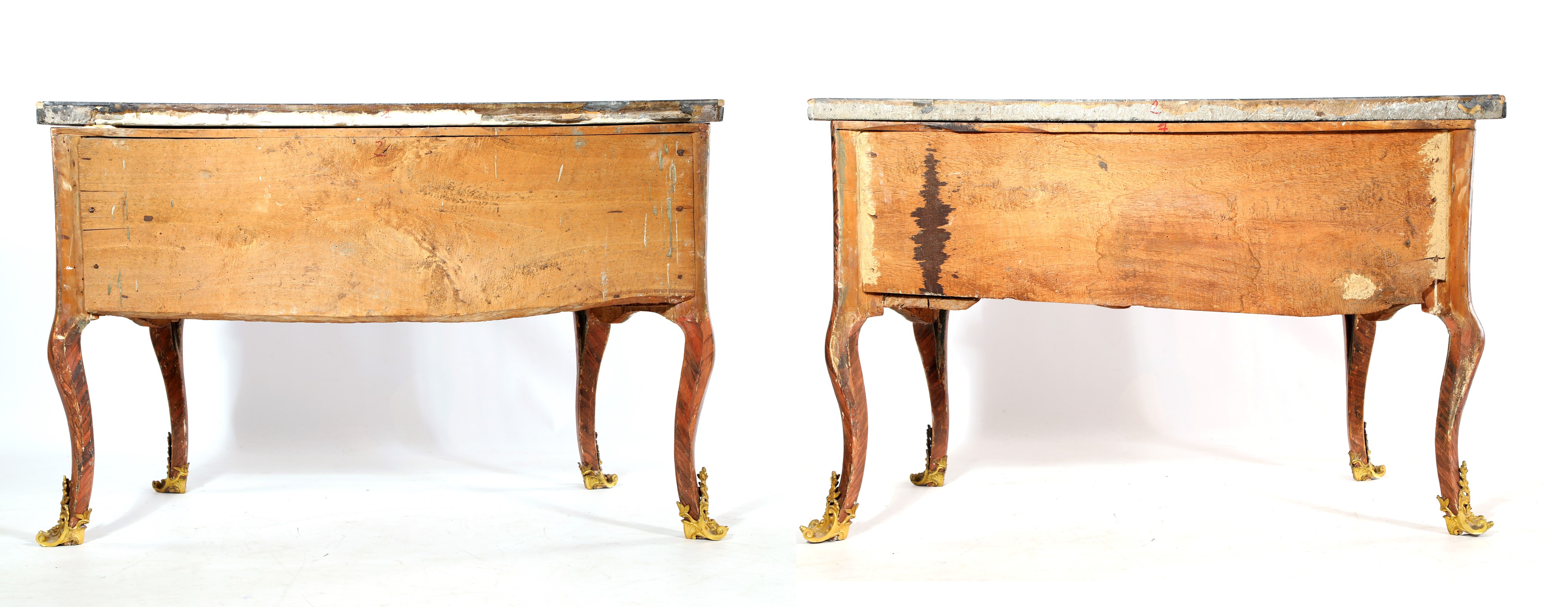 Coppia di cassettoni, legno dipinto ad imitazione del bois de rose, Roma, XVIII secolo