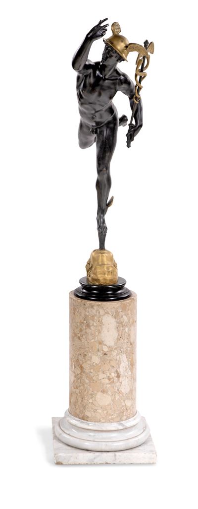 Giambologna, Mercurio in volo, bronzo brunito e dorato