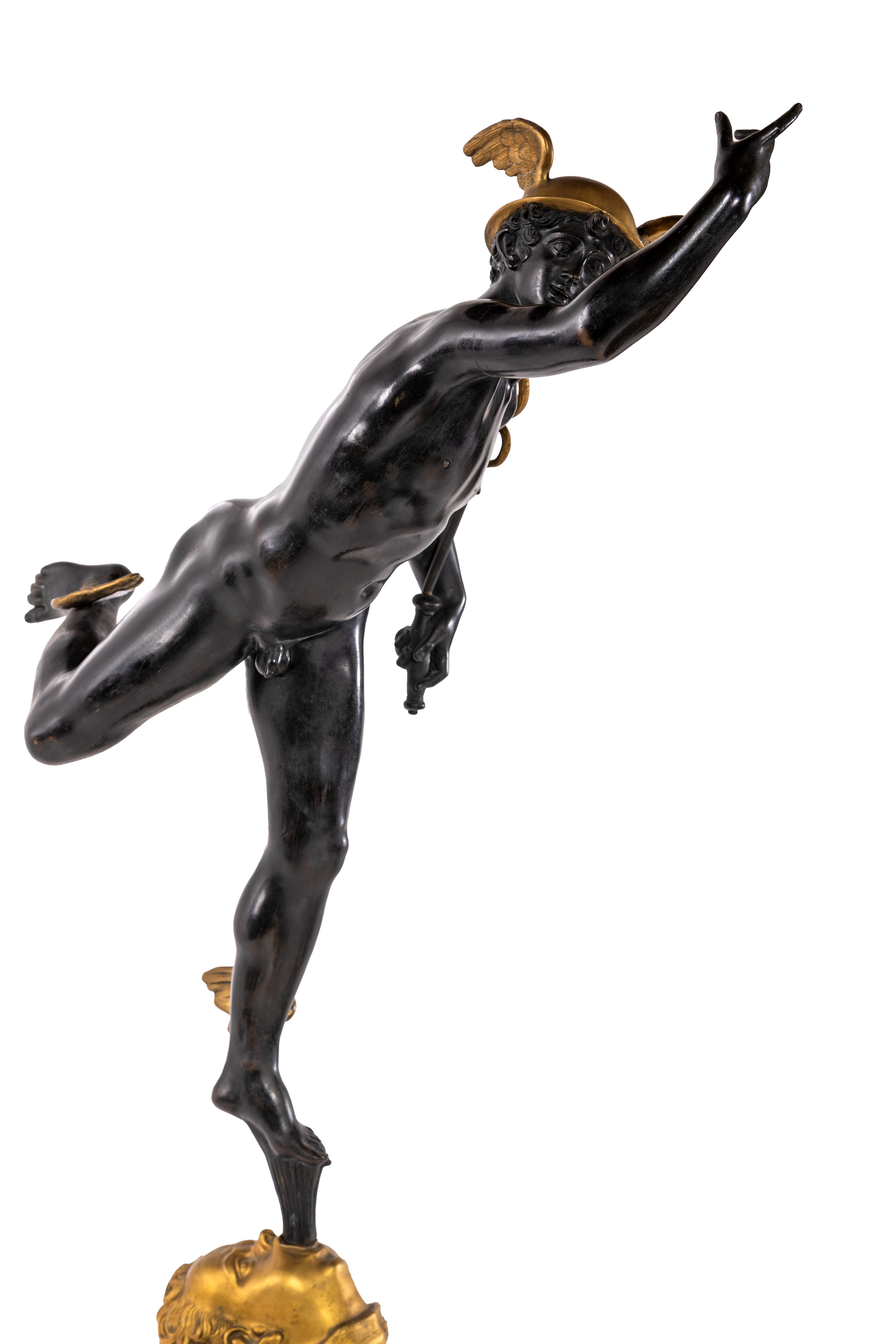 Giambologna, Mercurio in volo, bronzo brunito e dorato