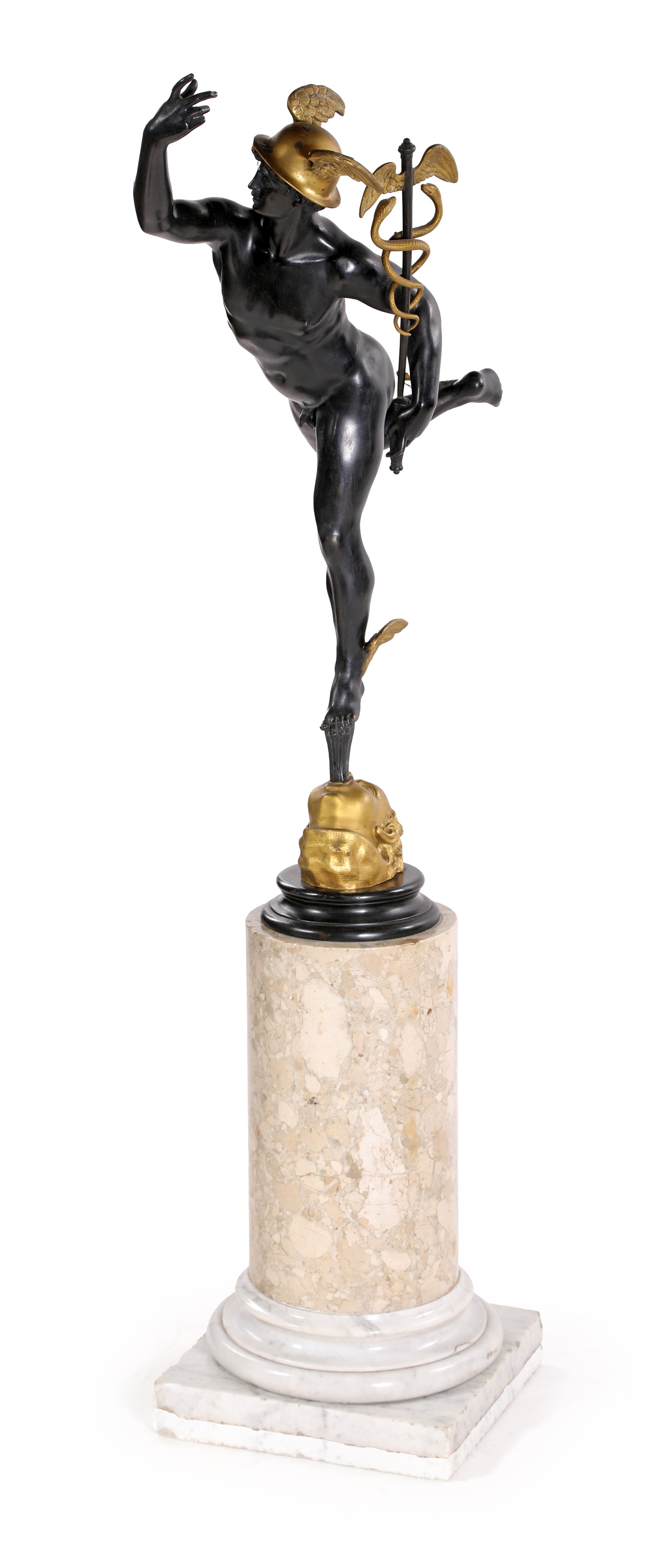 Giambologna, Mercurio in volo, bronzo brunito e dorato