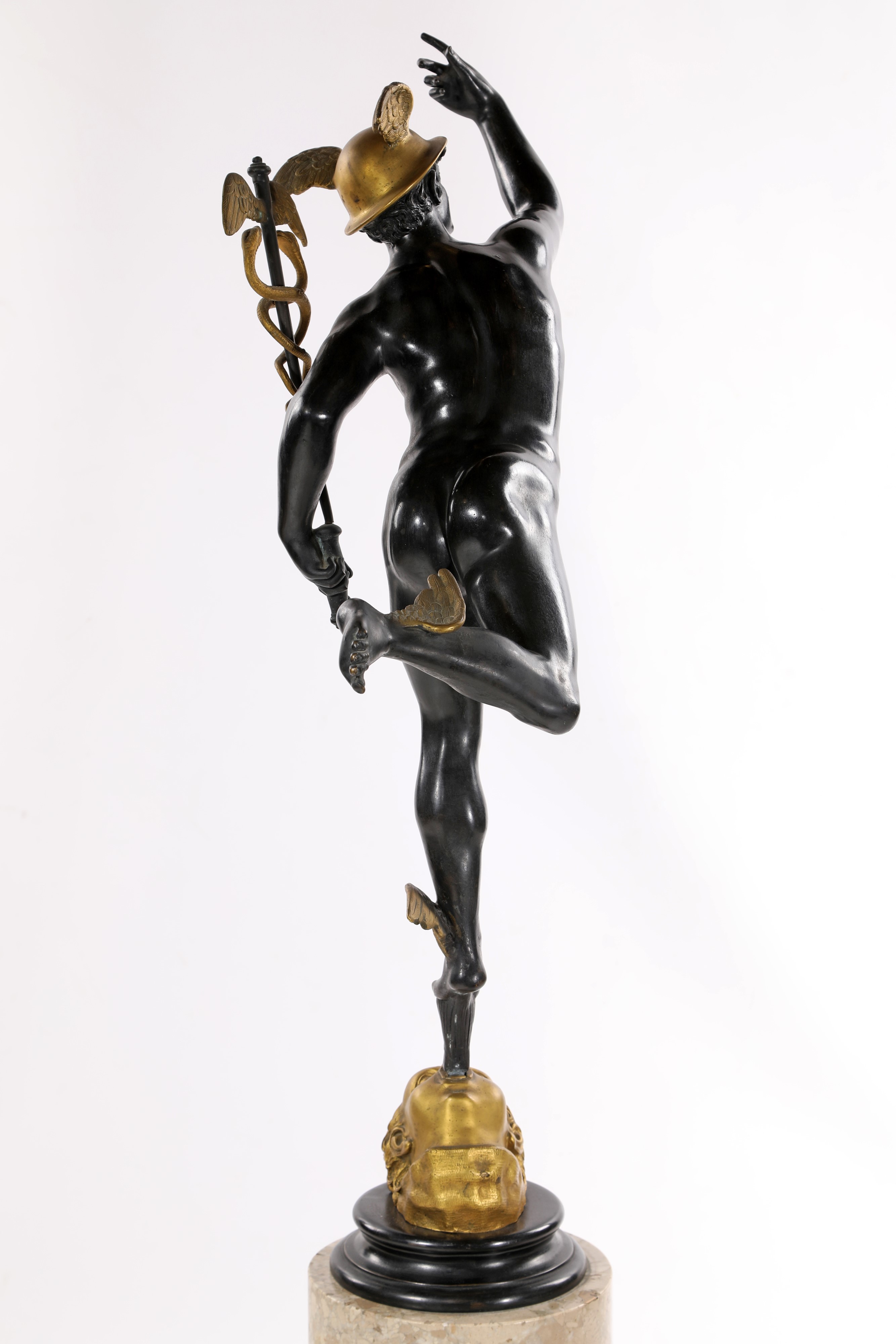 Giambologna, Mercurio in volo, bronzo brunito e dorato