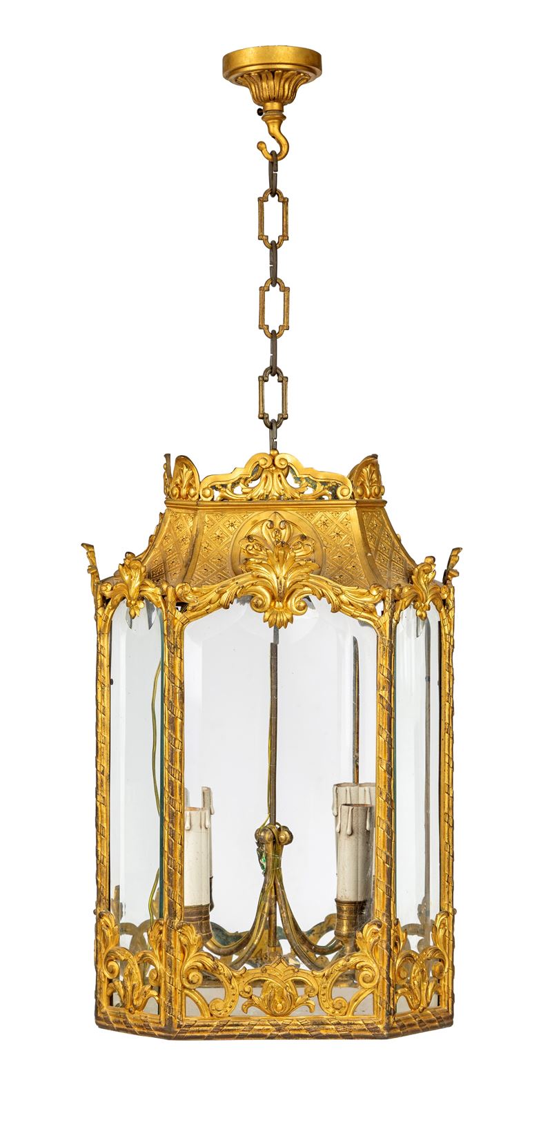 Lanterna pensile in bronzo dorato, Francia, XVIII secolo