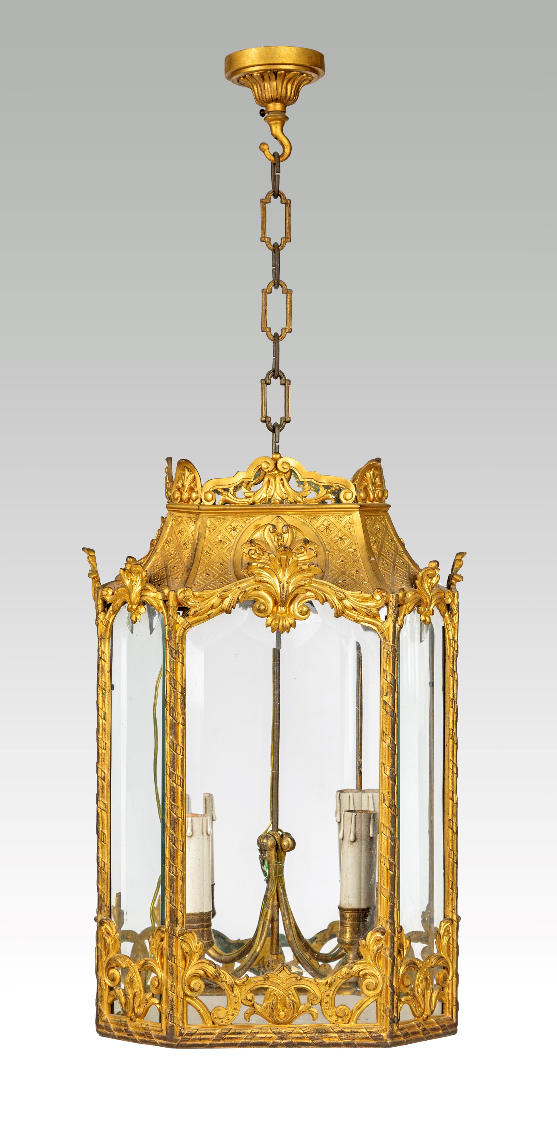 Lanterna pensile in bronzo dorato, Francia, XVIII secolo