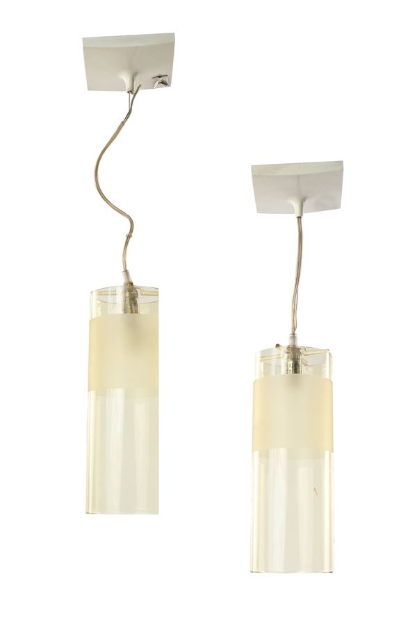 Lotto di due lampade a sospensione modello Easy prod. Kartell