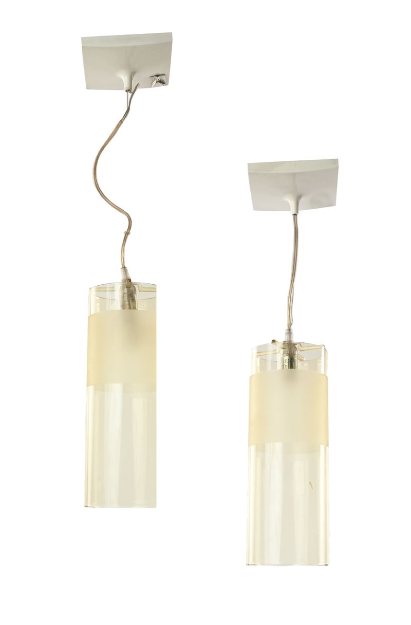 Lotto di due lampade a sospensione modello Easy prod. Kartell