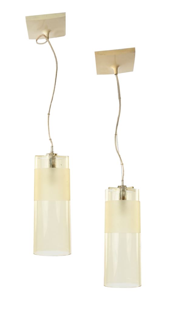 Lotto di due lampade a sospensione modello Easy prod. Kartell
