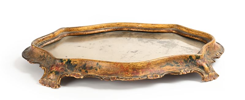 Surtout in legno laccato con specchio, Venezia, XIX secolo