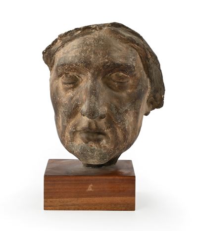 Volto di santa in estasi in terracotta