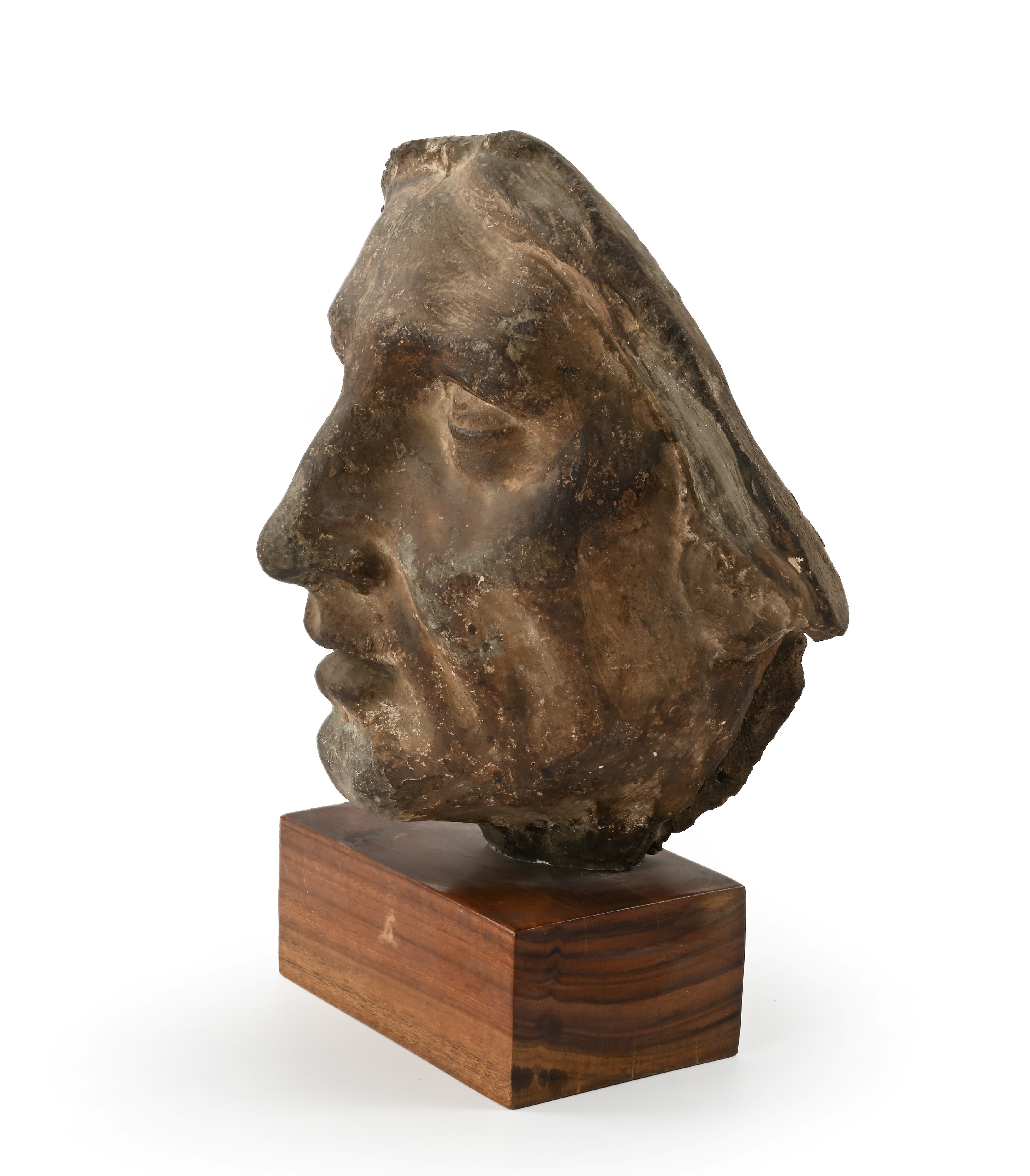 Plasticatore del XIX Secolo - Volto di santa in estasi in terracotta
