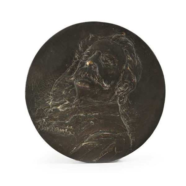 Placca circolare in bronzo col ritratto di Andrea Costa, l'