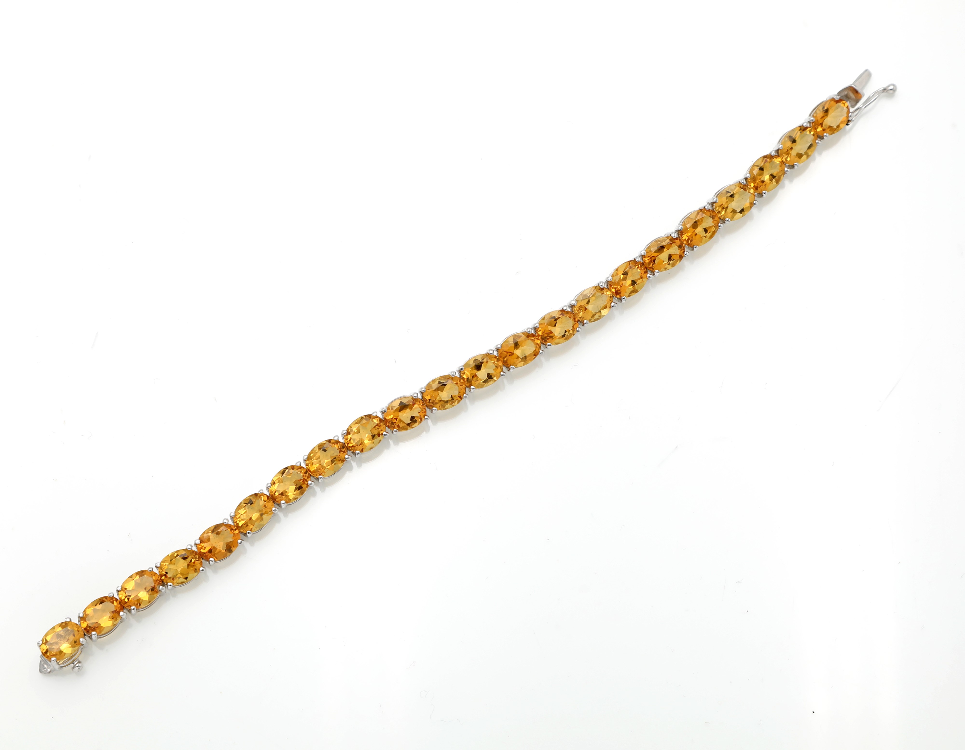 Bracciale tennis in oro e quarzi citrini