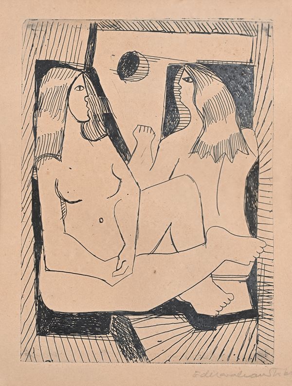 Emiliano Di Cavalcanti - Nudi di donne alla finestra