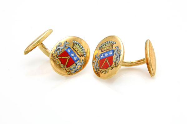 Gemelli in oro e smalto