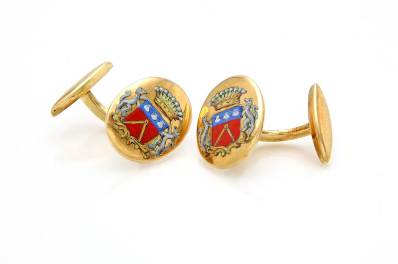 Gemelli in oro e smalto