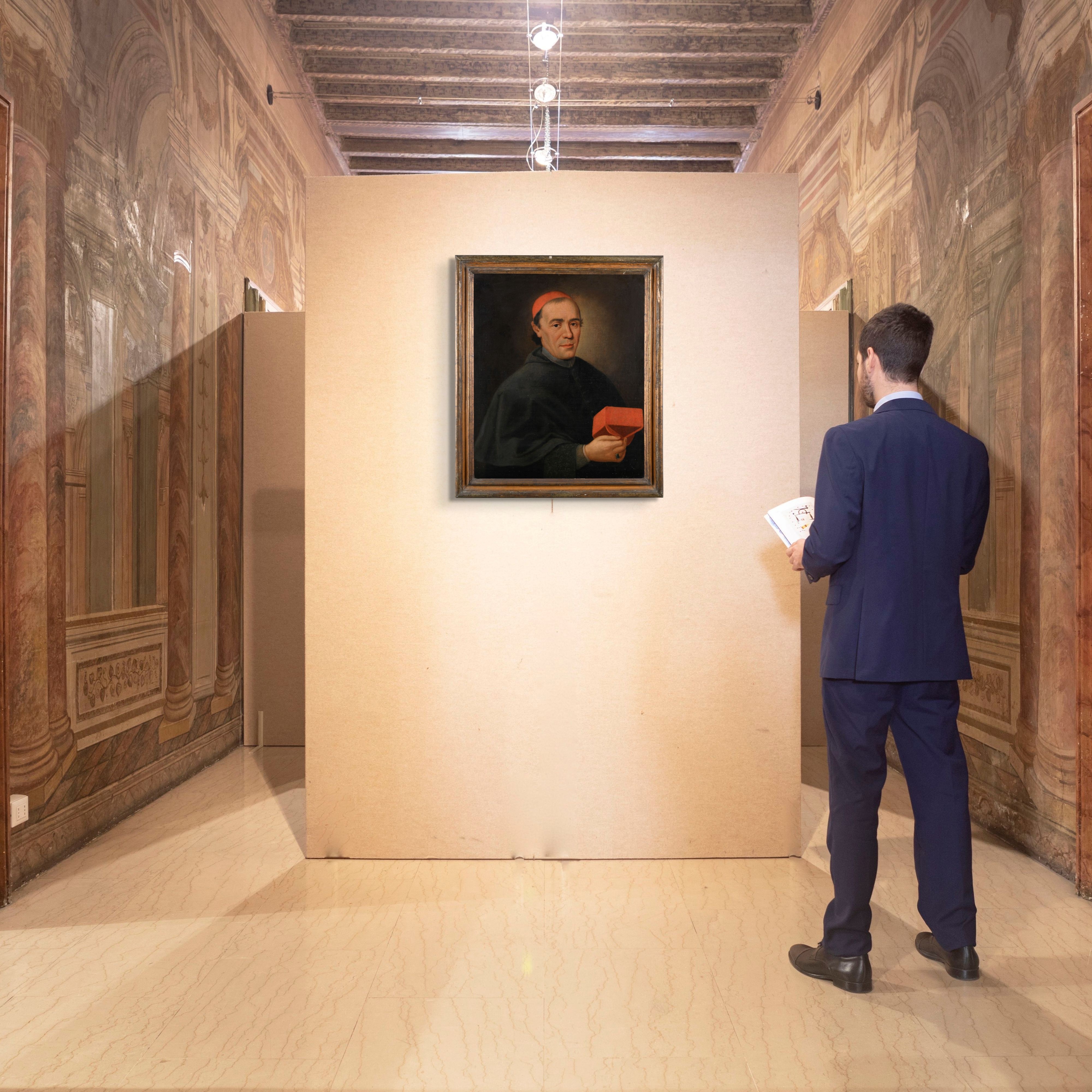 Pittore Romano del XVIII Secolo - Ritratto di Cardinale Giovanni Ganganelli (futuro Papa Clemente...