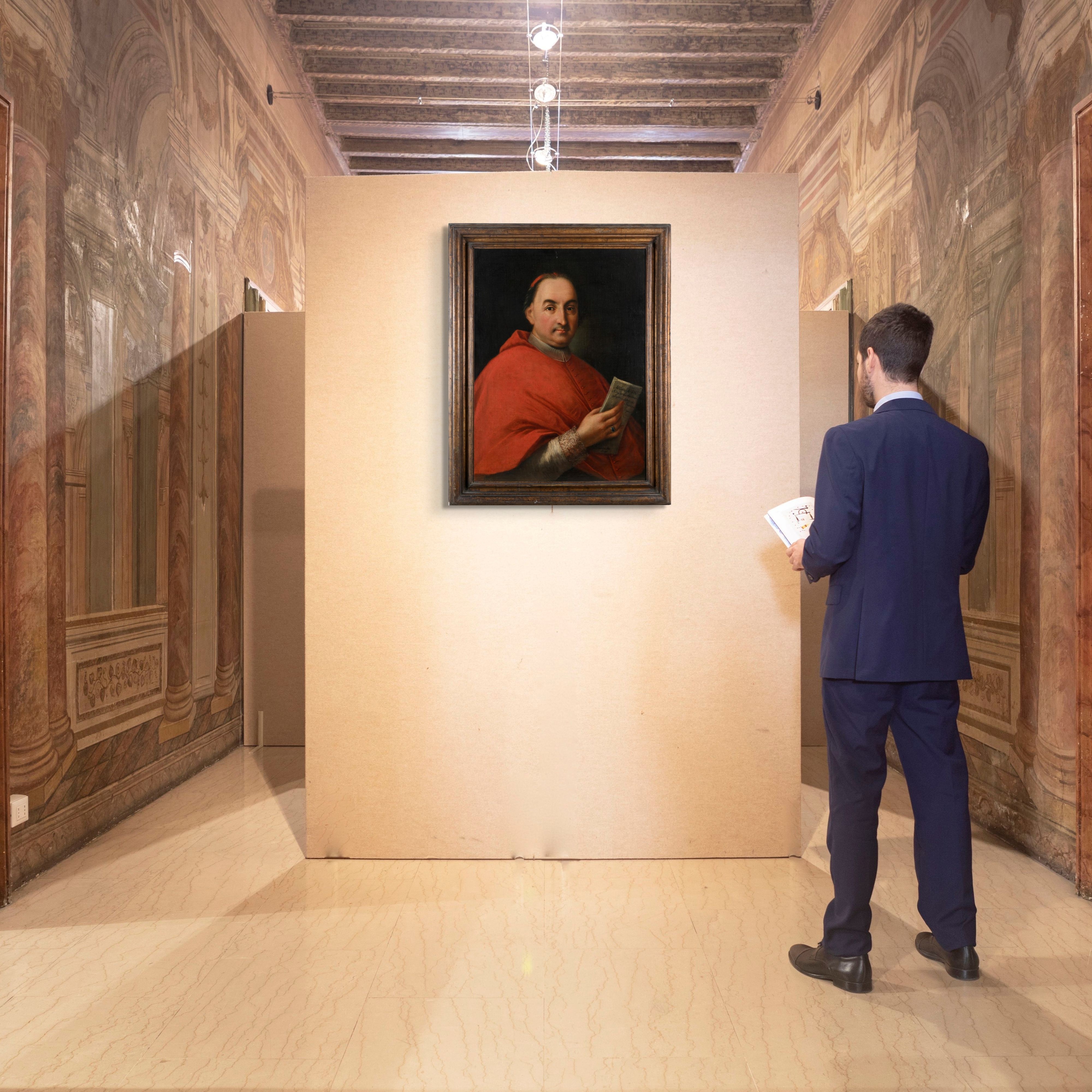 Gaetano Gandolfi - Ritratto di Cardinale con lettera, olio su tela