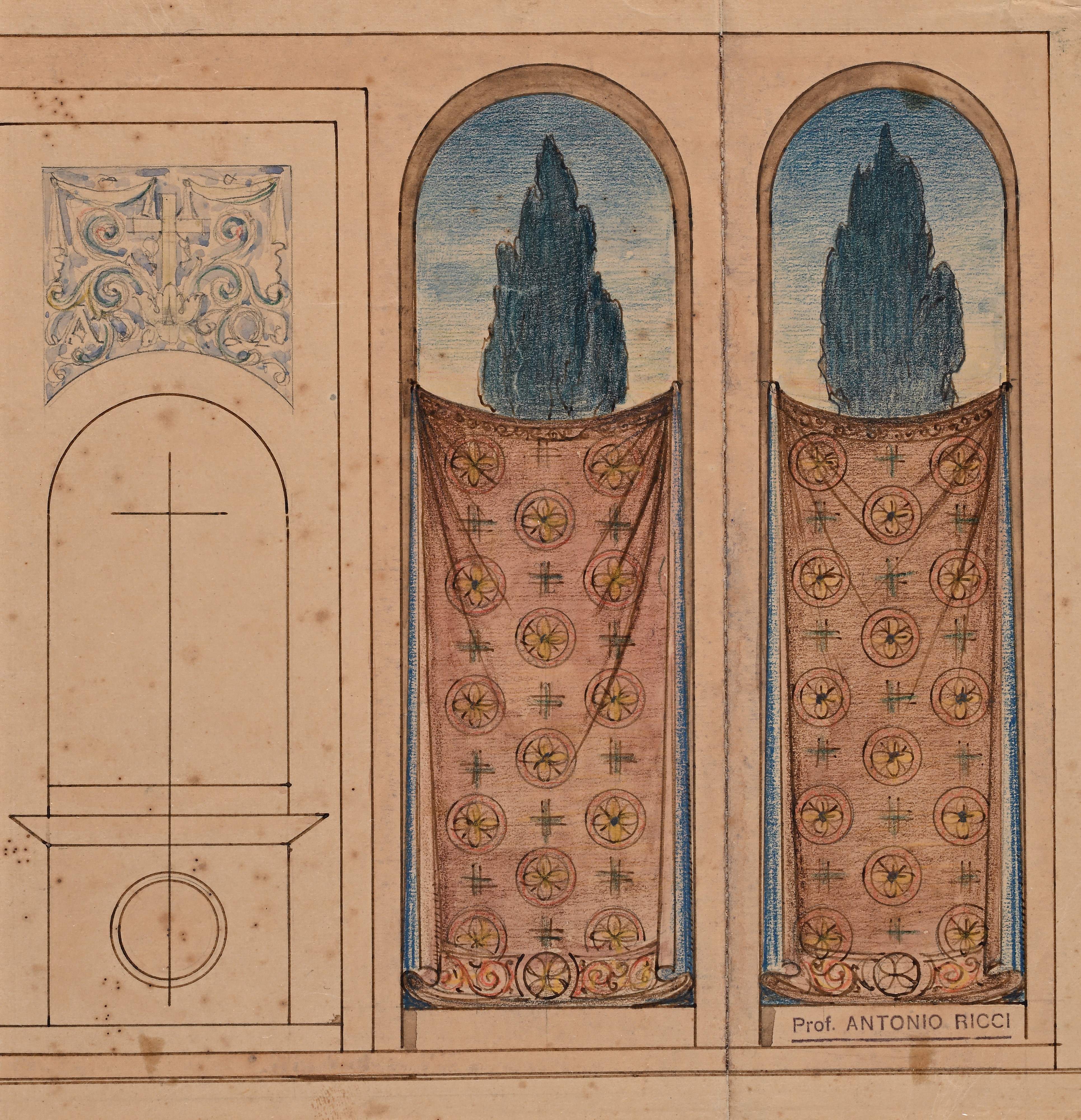 Studio di Vetrata - Studio per Cupola