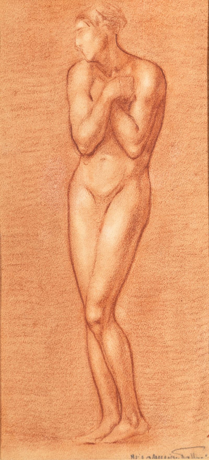 Italo Amerigo Passani - Studio di nudo femminile, sanguigna su carta