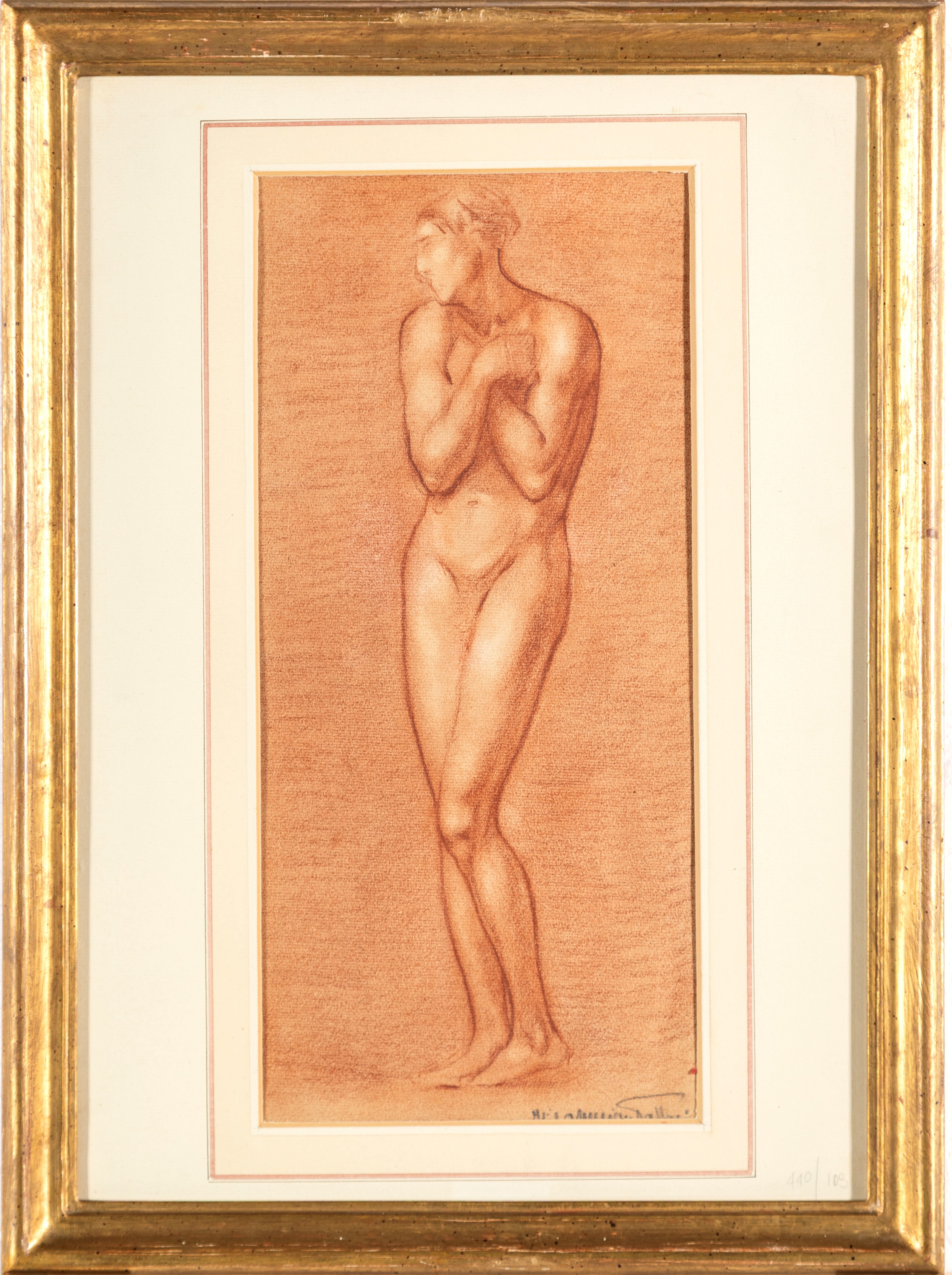 Italo Amerigo Passani - Studio di nudo femminile, sanguigna su carta