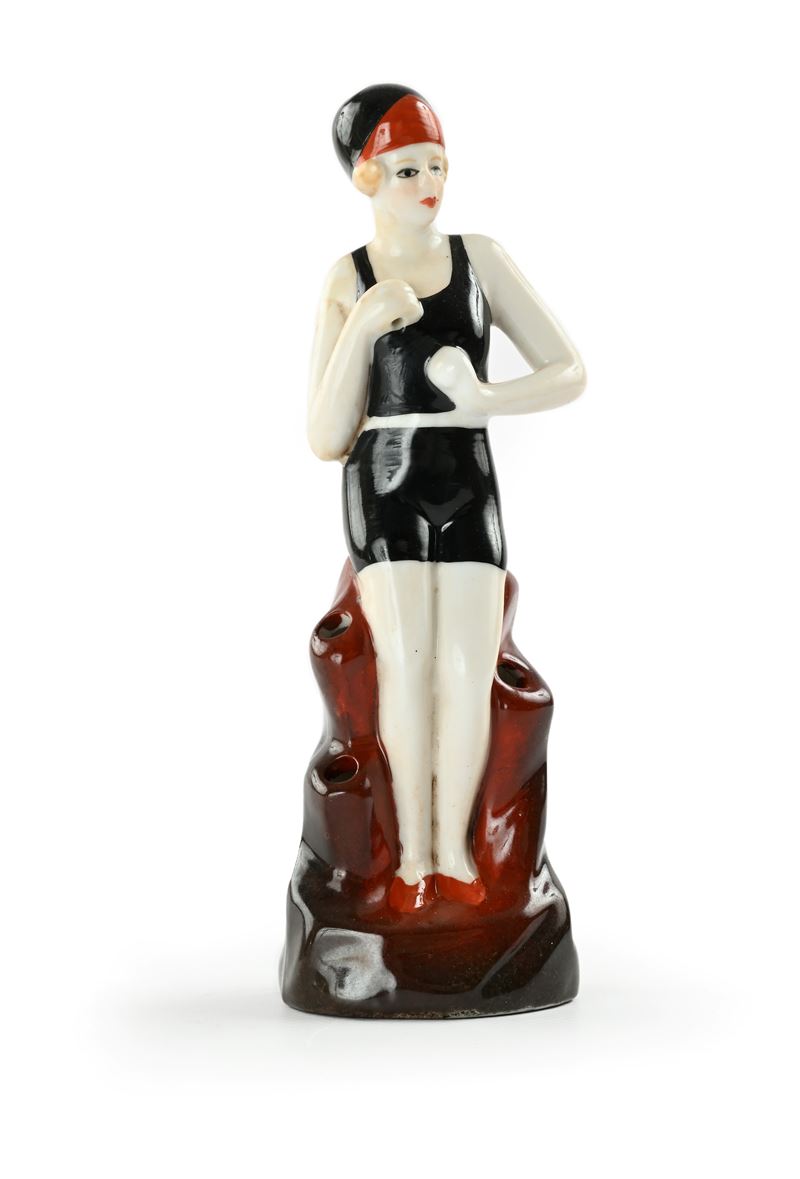 Scultura calamaio raffigurante bagnante