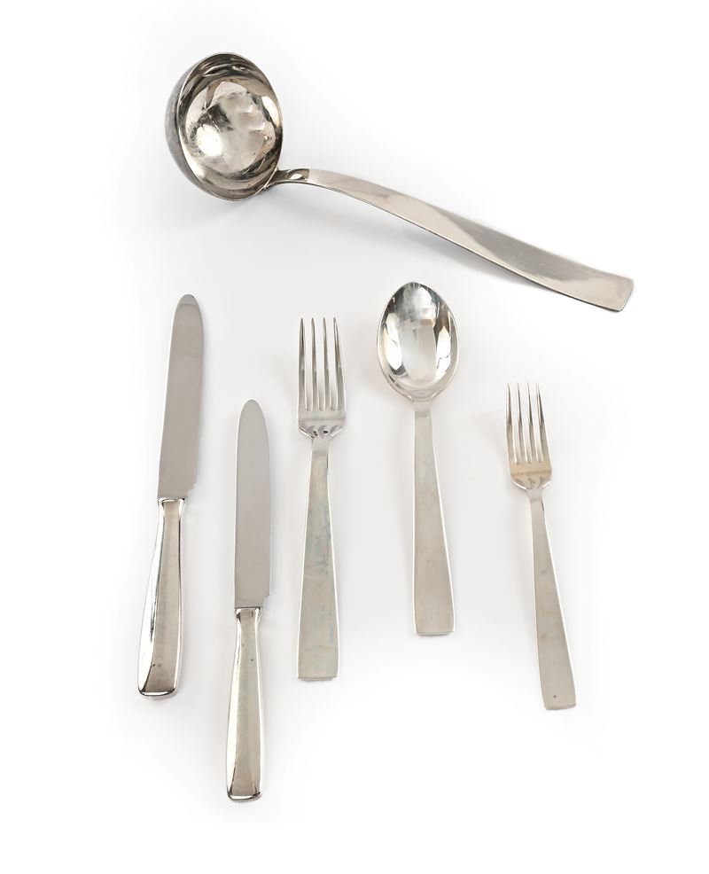 Servizio da tavola di Giò Ponti per Sambonet, in acciaio Inox