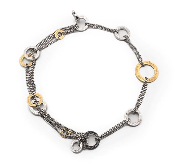 Pianegonda, bracciale in oro e argento