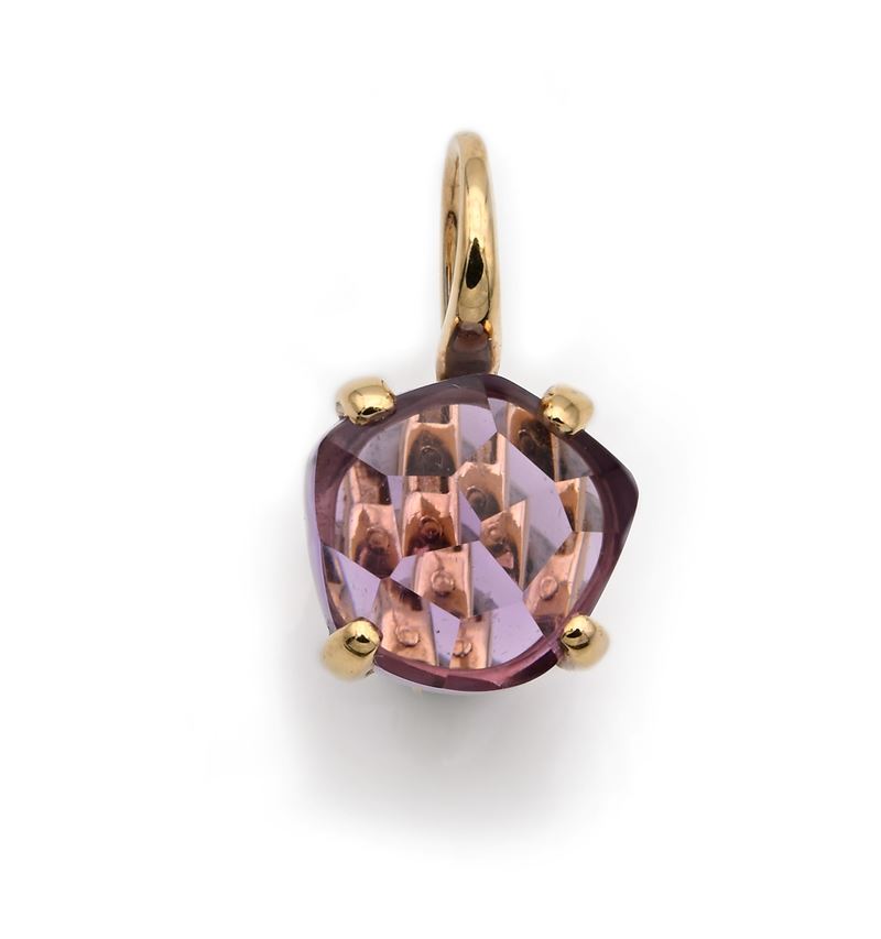 Pomellato, orecchino singolo in oro e ametista