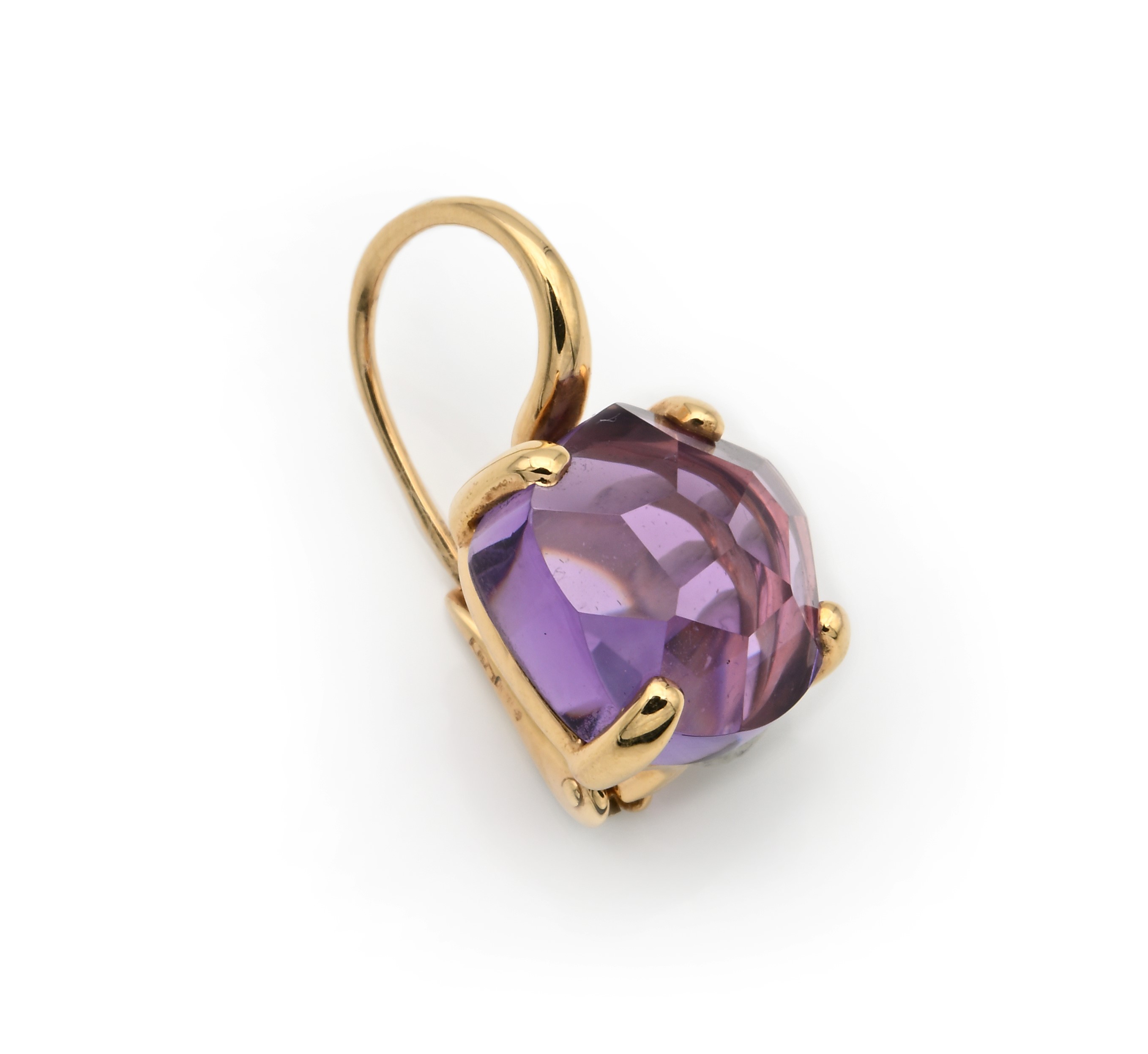 Pomellato, orecchino singolo in oro e ametista