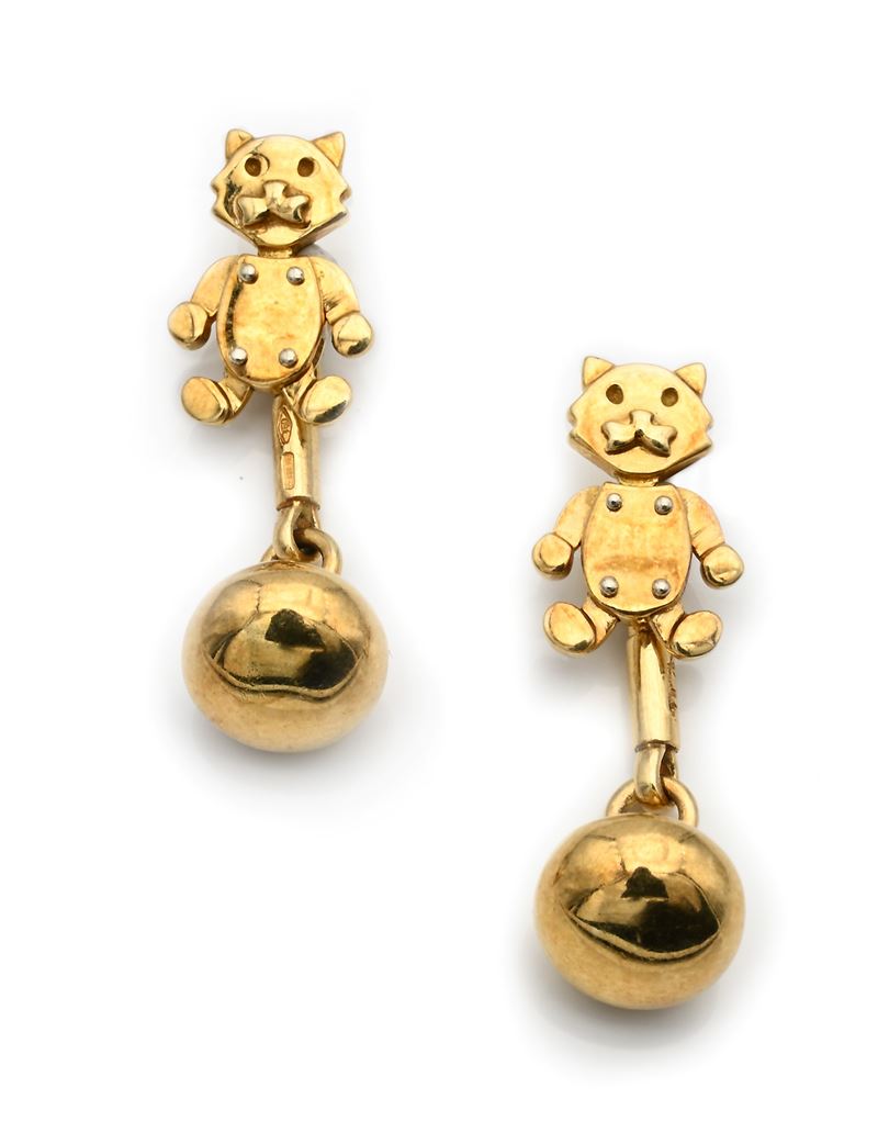 Pomellato, gemelli gattino in oro