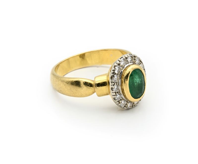 Salvini anello in oro, smeraldo e brillanti