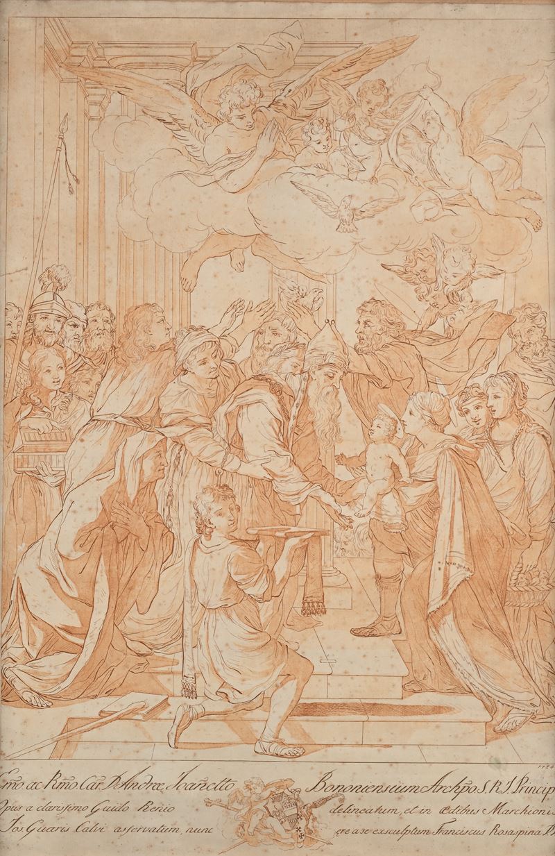 Studio di Frontespizio con presentazione di Gesù al tempio