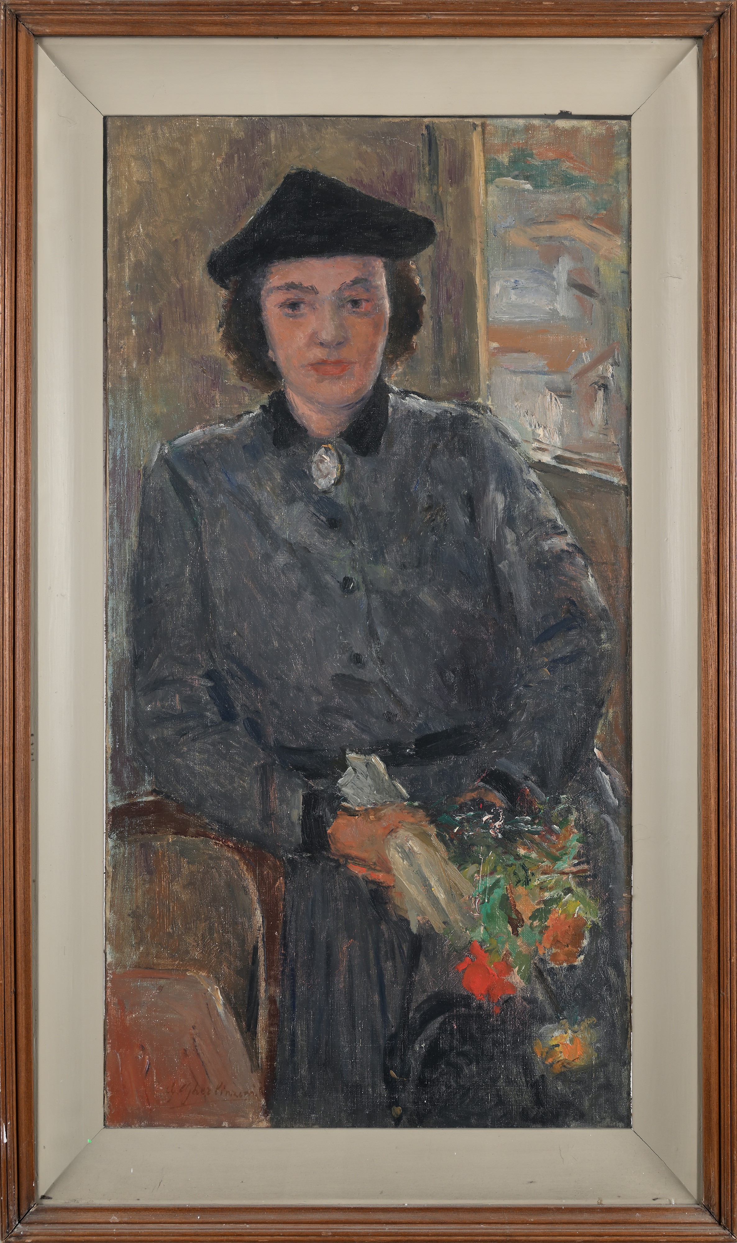 Ritratto di Elisa Gherlinzoni Romanini, olio su tela