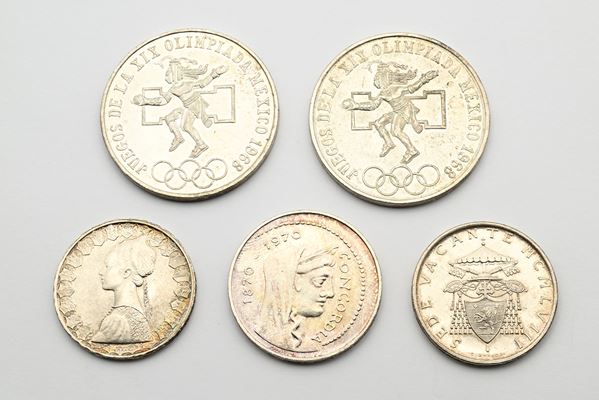 Lotto 5 monete in argento  - Auction Time Auction - Numismatic - Casa d'Aste Arcadia