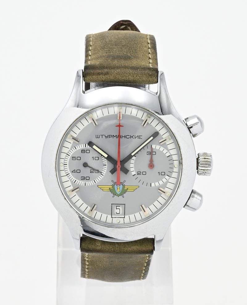 Sturmanskie Poljot 3133 - Orologio da polso Cronografo con datario a carica manuale da uomo in ac...