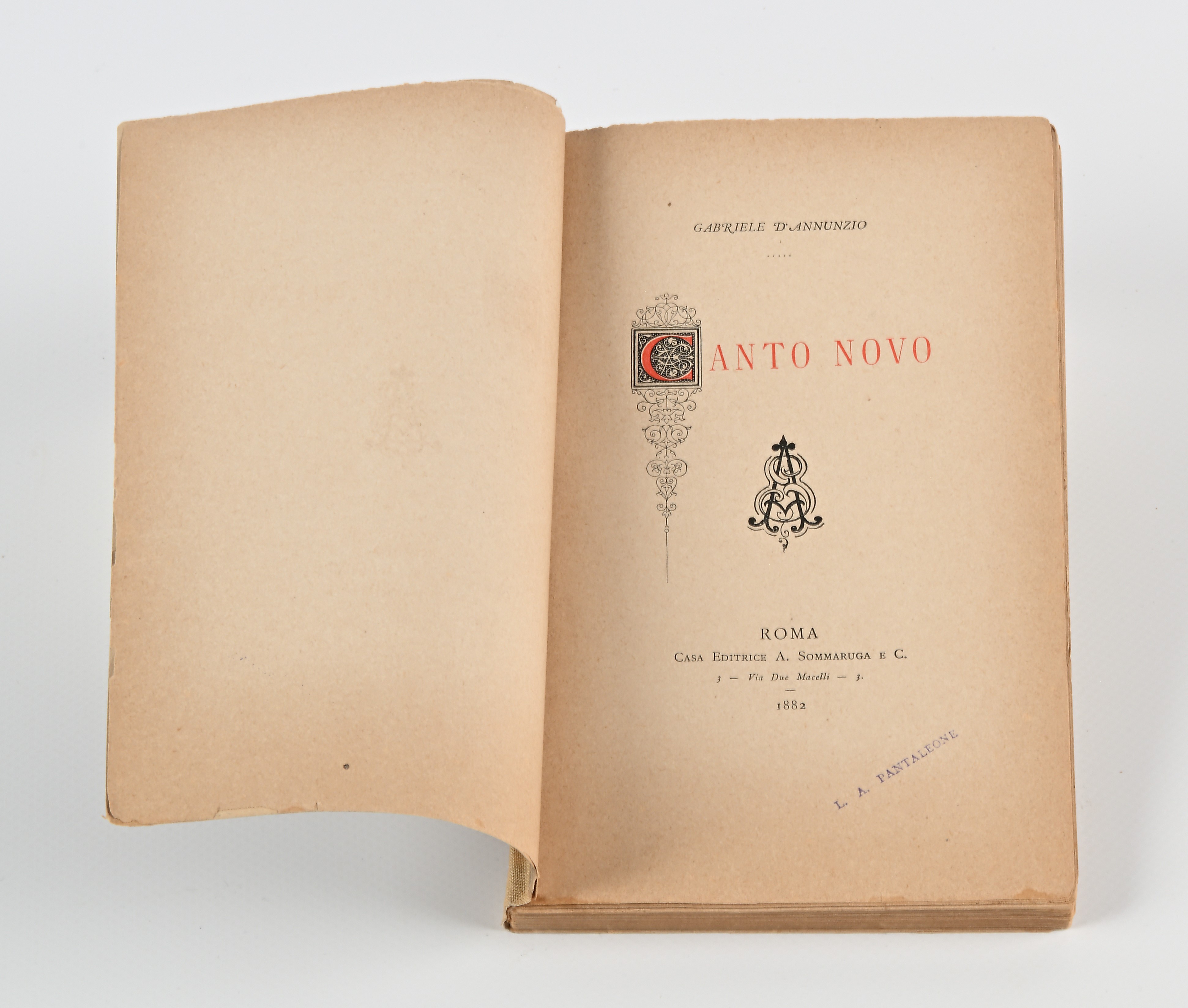 Gabriele D'Annunzio - Canto Novo Prima edizione in sole 500 copie