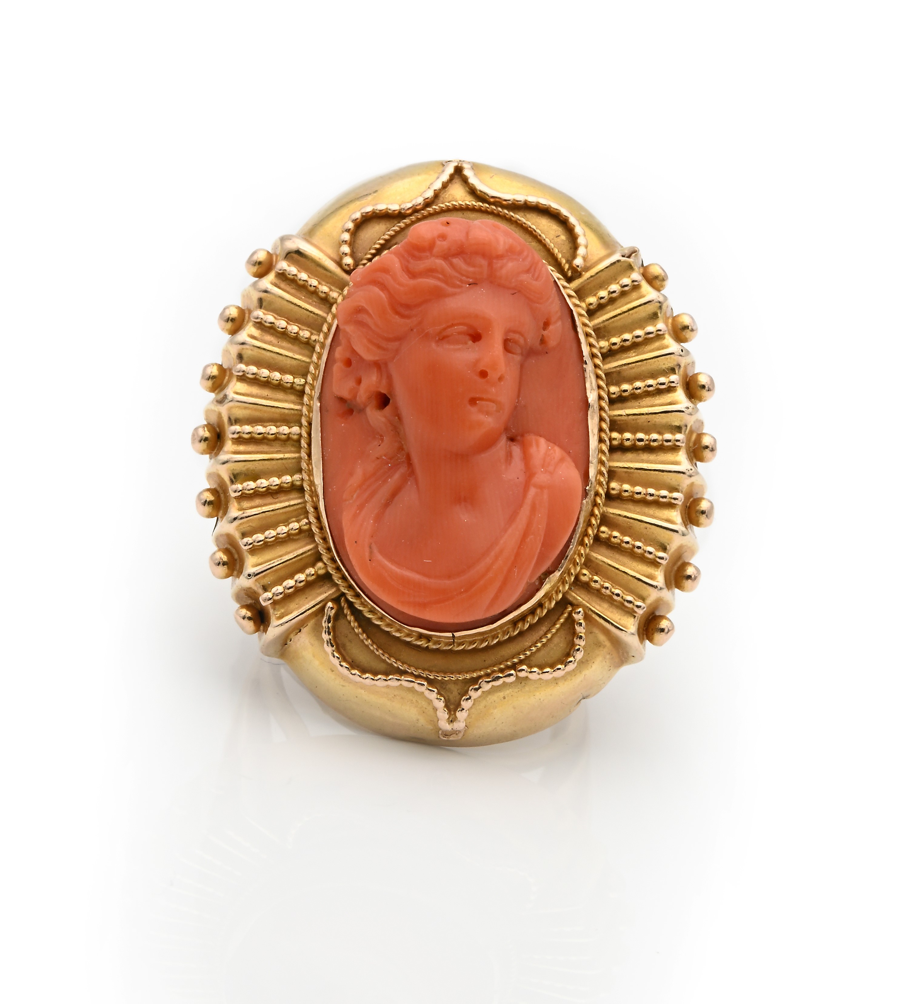 Oro 585/000, Anello con corallo