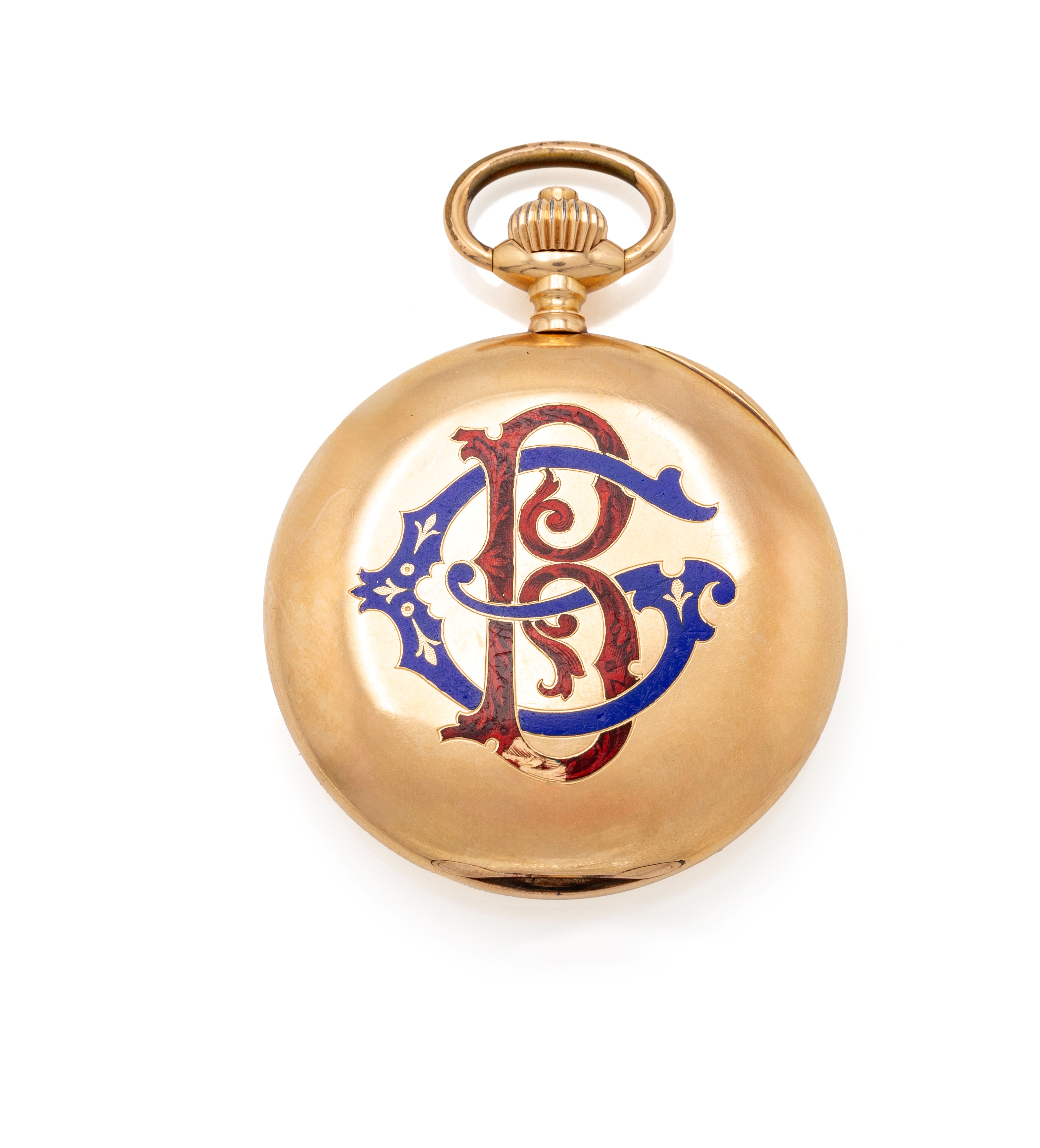 Cyrus, Orologio da tasca in oro occhio di bue con fondello decorato