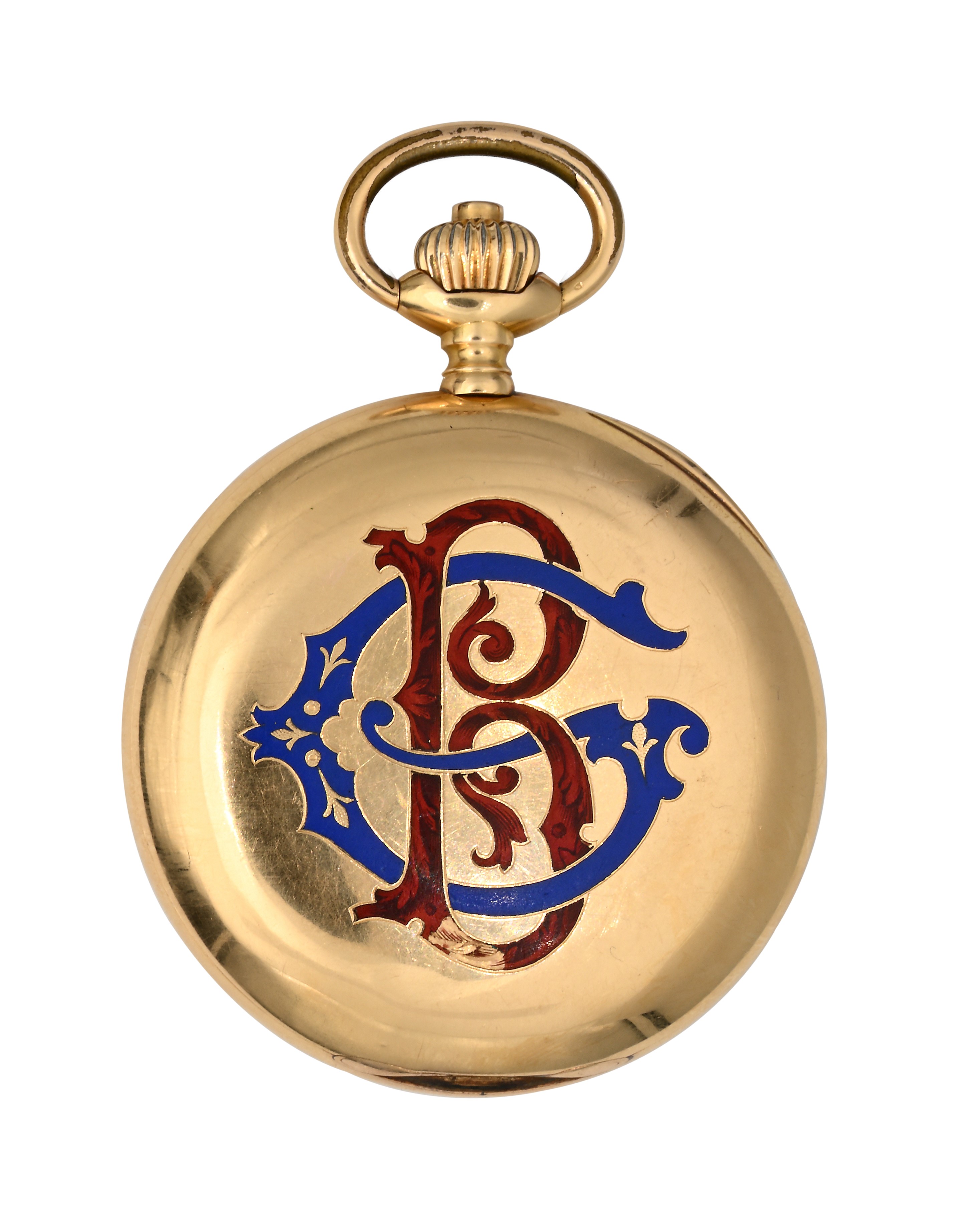 Cyrus, Orologio da tasca in oro occhio di bue con fondello decorato