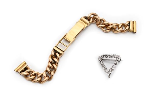 Bracciale e spilla in oro