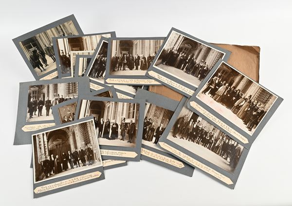 Album con 22 pagine di fotografie degli anni 1910/30 molte delle quali delle Colonie italiane; e una raccolta di 23 fotografie ufficiali delle visite a Papa Pio XI in Vaticano degli anni 1927/34 e 2 foto d'inizi secolo scorso