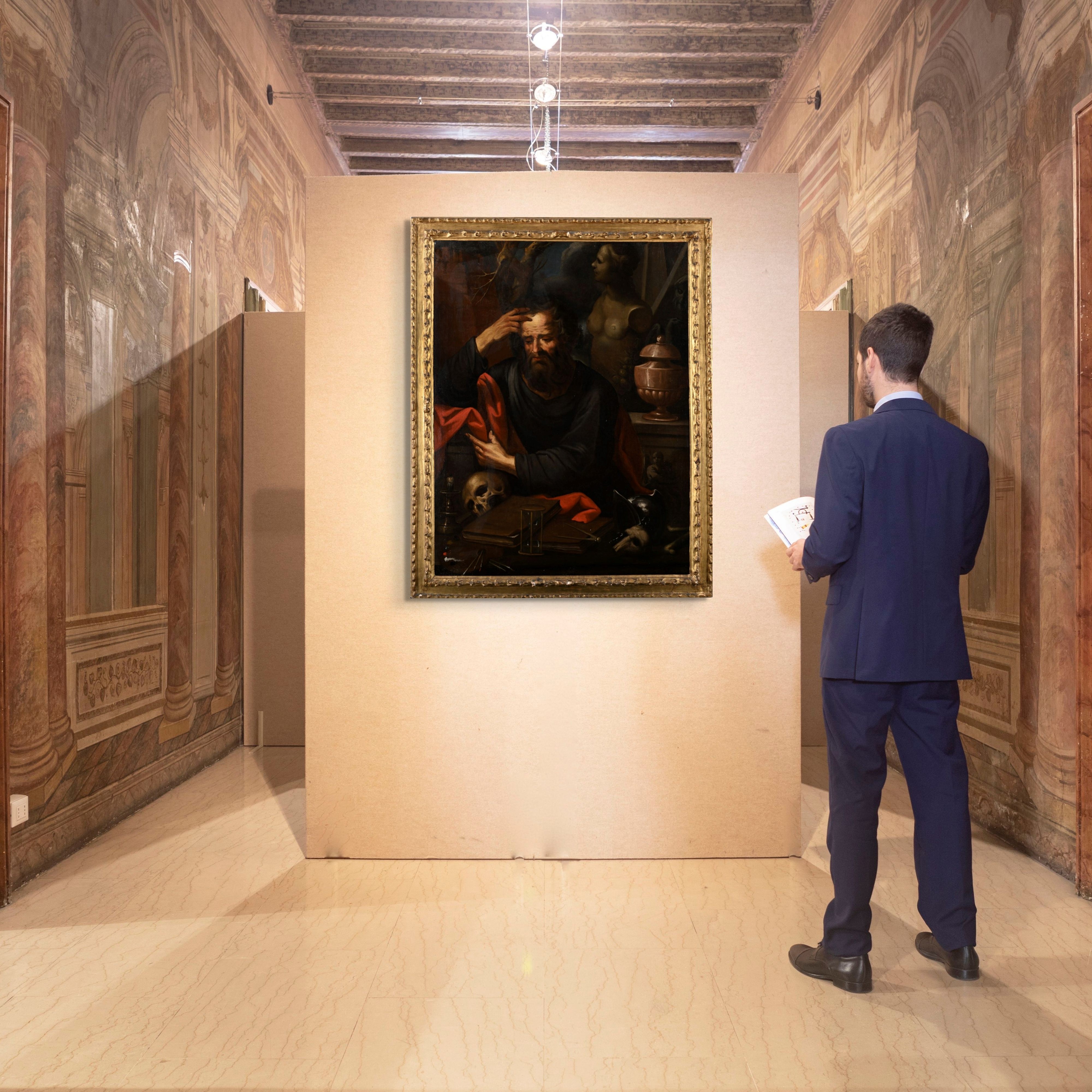 Scuola Napoletana del XVII Secolo - Filosofo, olio su tela