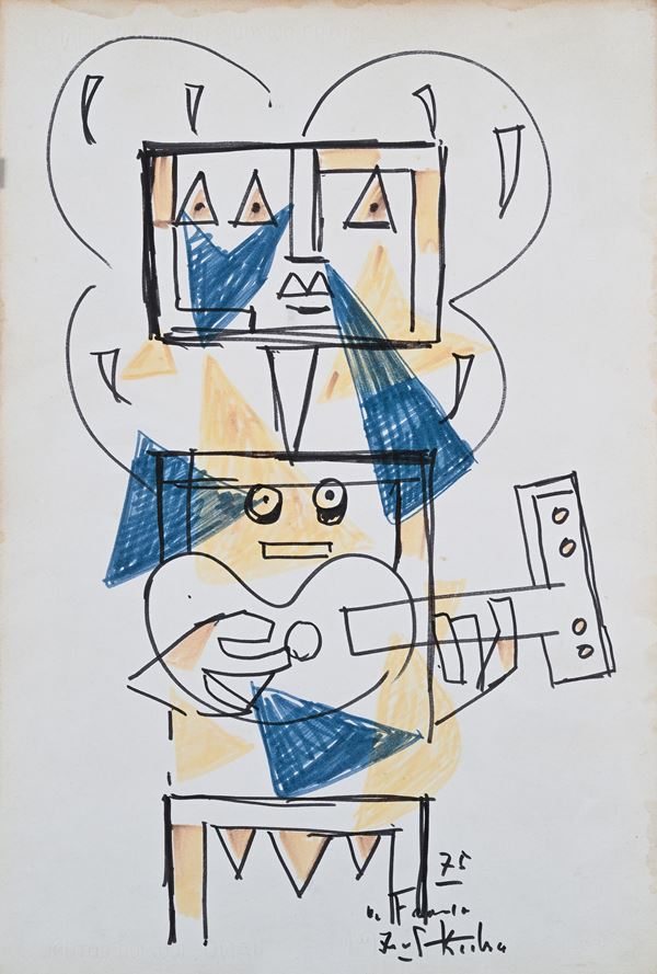 Ibrahim Kodra - Personaggio con chitarra