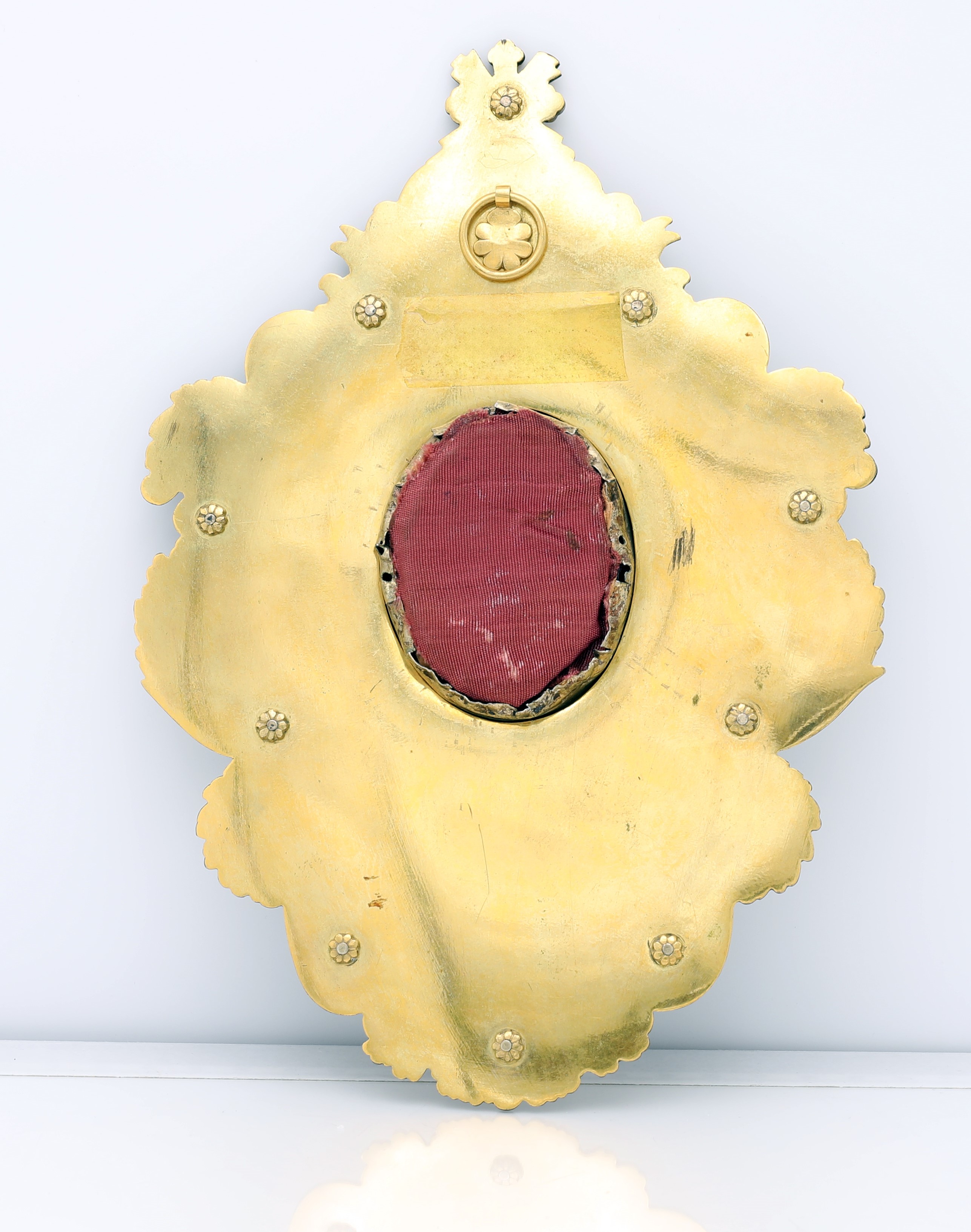 Placca reliquiario in argento dorato, Roma (Stato Pontificio), prima metà del XIX secolo
