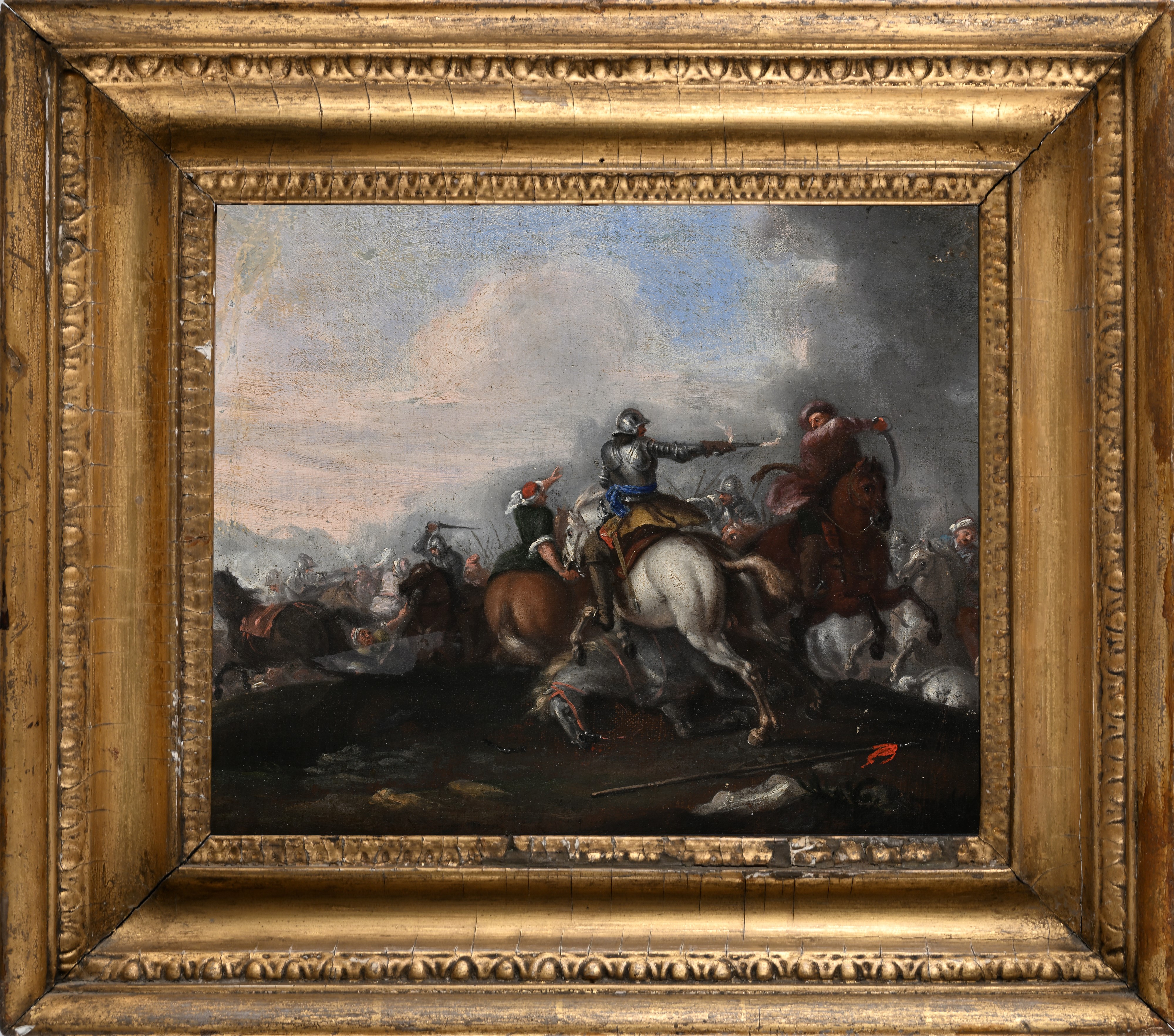 Scontro di cavalieri cristiani e turchi