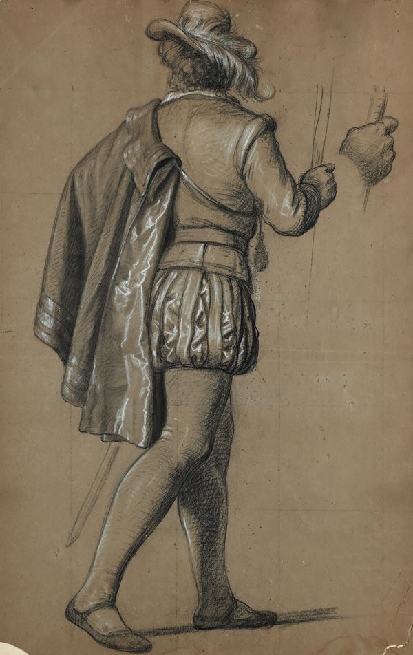 Studio di figura con cappello di spalle