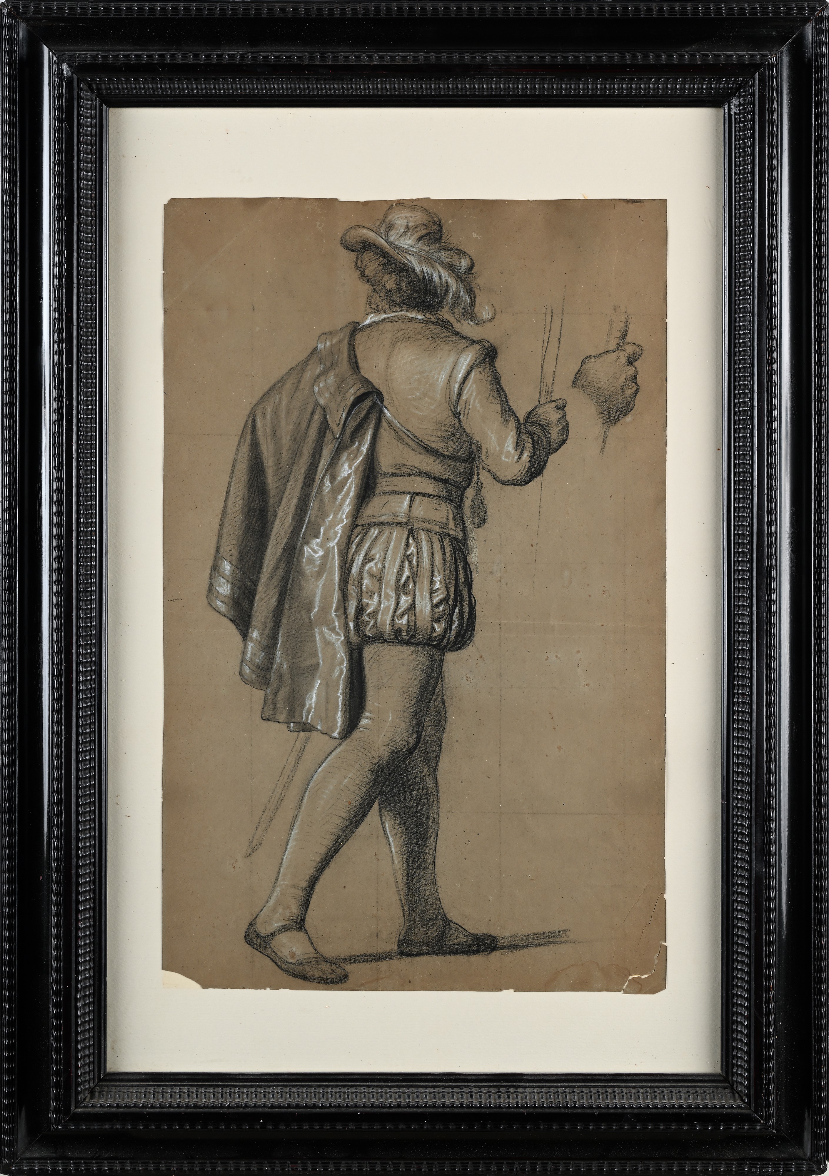 Studio di figura con cappello di spalle