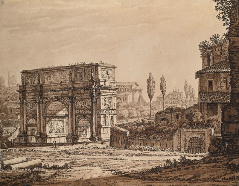 Antonio Acquaroni - Veduta con Arco di Costantino