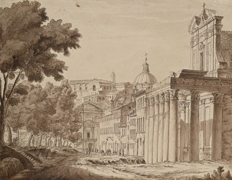 Antonio Acquaroni - Tempio di Antonino e Faustina nel Campo Vaccino di Roma