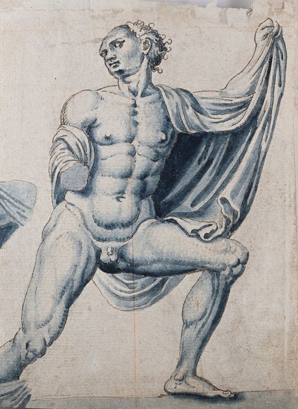 Recto: Studi di figura - Verso: Studio di Nudo Accademico