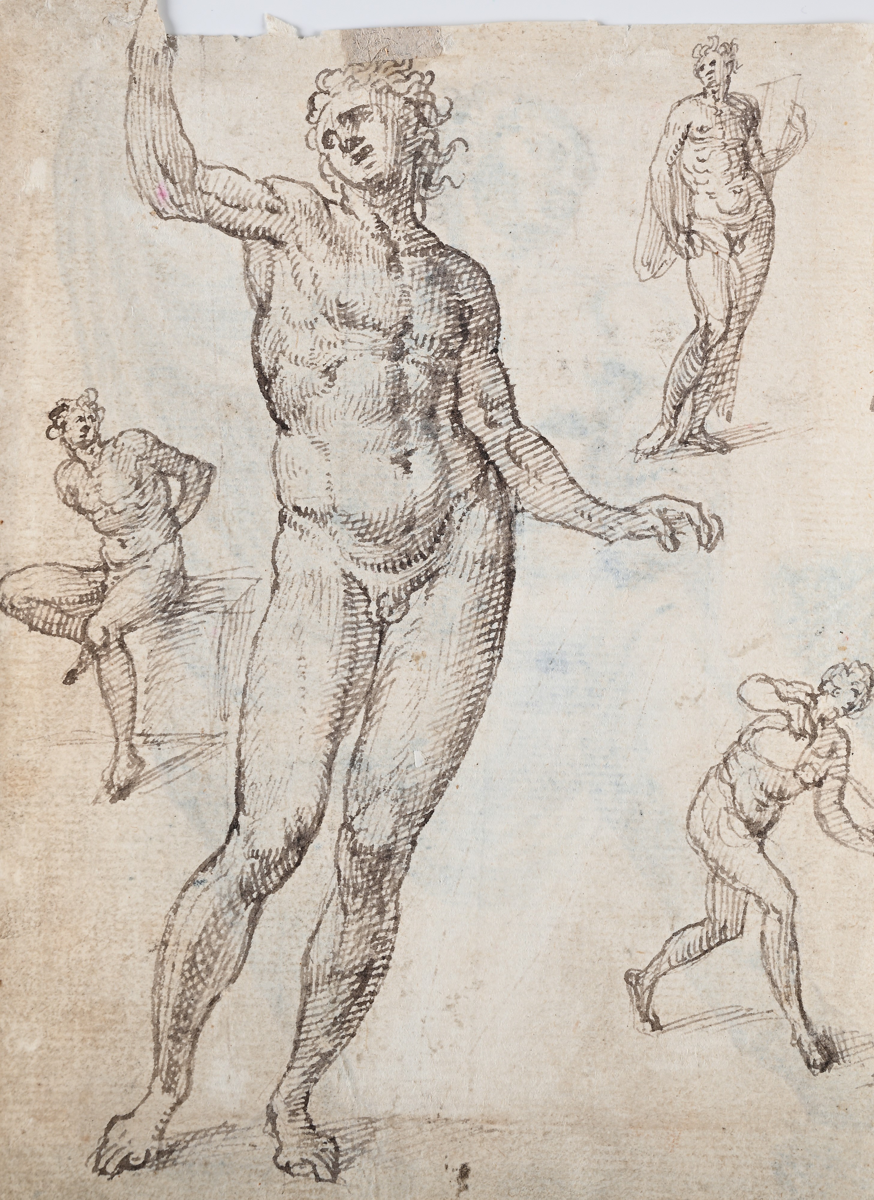 Recto: Studi di figura - Verso: Studio di Nudo Accademico